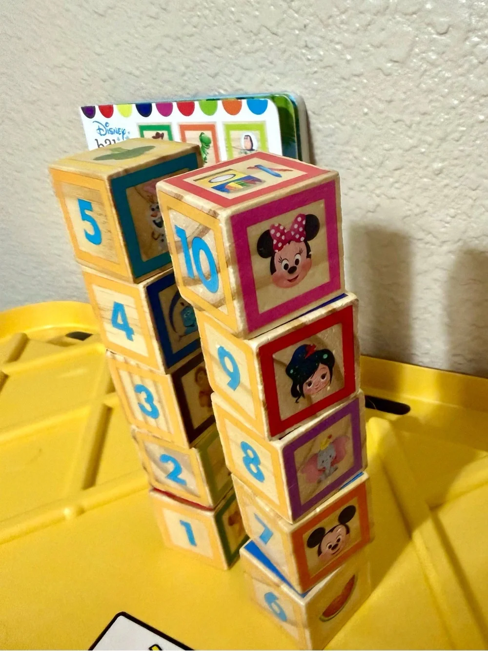 Disney Baby First Look & Find Book with 10 Wooden ABC Number Blocks Complete Set